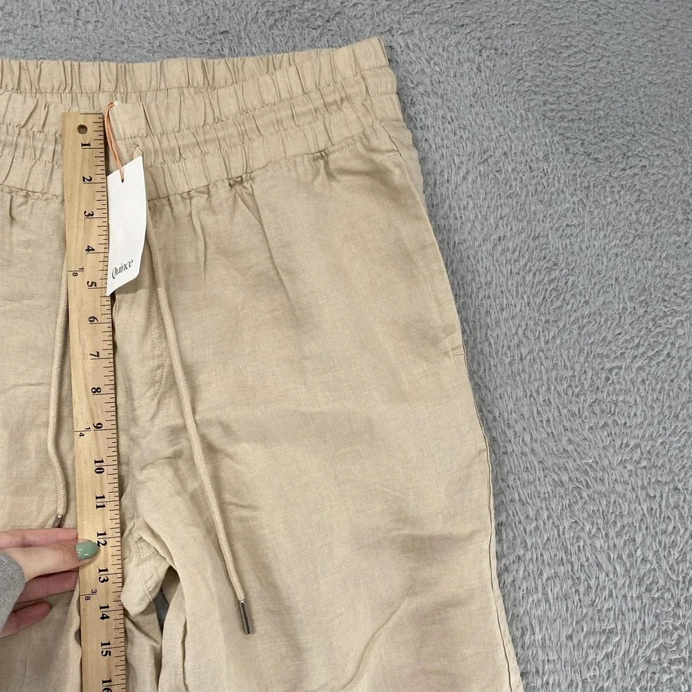 Quince Linen Wide Leg Pants Womens Large Beige Driftwood Beach Minimalist
